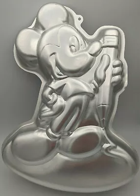 Vintage Disney MICKEY MOUSE W/PENCIL Wilton Aluminum Cake Pan Mold 1983 502-2987 • $18.74