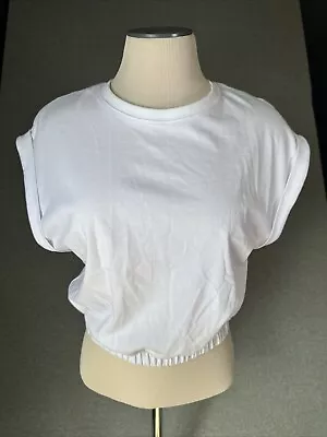Zara NWT Women’s Crop Tee With Cross Cross Open Back Size Medium • $16