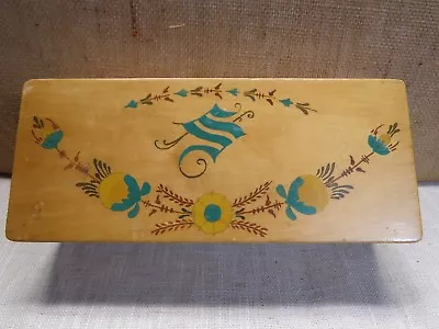 Unique Vintage Wooden Jewelry Trinket Storage Box  S  Monogram  • $30