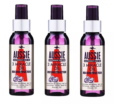 £17.99 • Buy Aussie 3 Miracle Oil Lightweight Reconstructor Hair Oil 100ml - 3 PACK