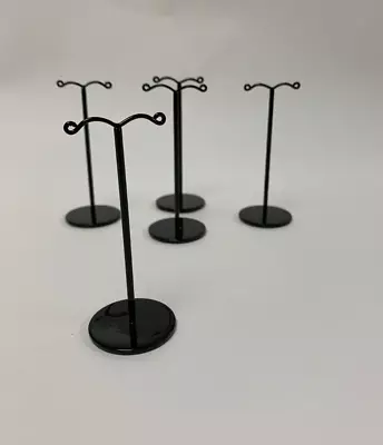 Set Of Five 10cm Black Metal Earring Stands (Jewellery Display) Earring Holder • £14.95