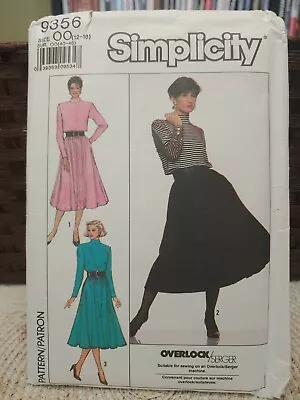 Simplicity Misses/Miss Petite Dress Sz 12-16 Overlock/Serger Pattern 9356 UNCUT • $7.99