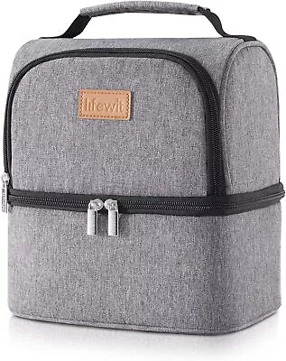 Lifewit 7L Dual Compartment Insulated Lunch Bag With Ice Pack For Adults/Men/... • £17.69