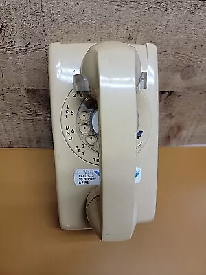 Vintage Rotary Wall Hung Phone Western Electric 554BMP R82-10 (Beige)   • $29.99