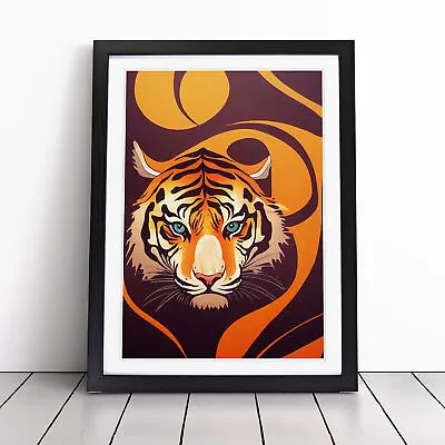 Unique Tiger Art No.2 Abstract Wall Art Print Framed Canvas Picture Poster Decor • £14.95