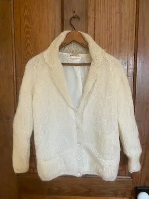 Vintage Miller And Rhoades Small Mohair Mahair Wool Jacket Blazer Neutral Off Wh • $94.99