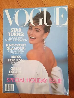 Vtg VOGUE MAGAZINE December 1989 Anna Wintour Mike Tyson Naomi Campbell Christy • $33.33