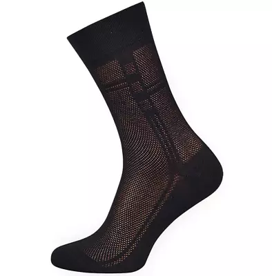 Black Breathable Mens Cotton Dress Socks Ultra Thin Socks 5 Pack Size 7-9 • $15.72