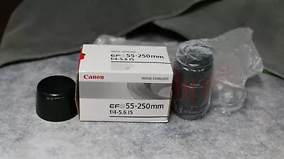 Canon EF-S 55-250mm F/4-5.6 IS  Zoom Lens New In Box  • $370