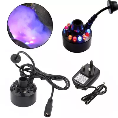 12 LED Light Ultrasonic Mist Maker Fogger Water Fountain Pond Atomizer DIY 24V • £9.99