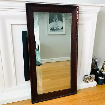£244.99 • Buy Antique Vintage Victorian Large Framed Carved Mahogany Mirror W/ Stunning Patina