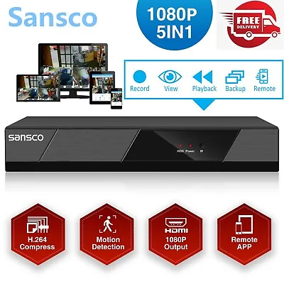 SANSCO CCTV DVR Recorder 4/8/16 Channel HD 1080P For Home Security System Kit • £42.29