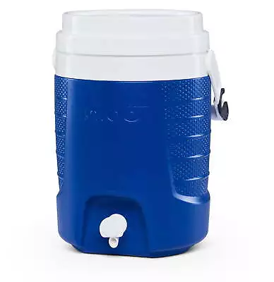 2 Gallon Sport Plastic Beverage Jug With Hooks  Blue • $14.99