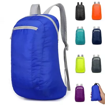 Outdoor Foldable Backpack 20L Lightweight Camping Travel Bag Waterproof Rucksack • £11.26