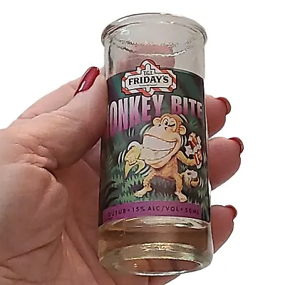 TGI Fridays Monkey Bite Shot Glass Liqueur Travel Souvenir Made In USA 3.5  Tall • $12.95