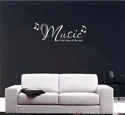 Music Is The Voice Of The Soul Wall Art Sticker Inspirational Quote LSWA7115 • £8.15