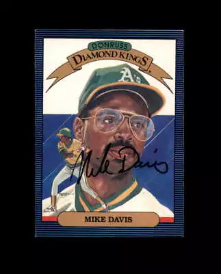 Mike Davis Hand Signed 1986 Diamond Kings Oakland Athletics Autograph • $12