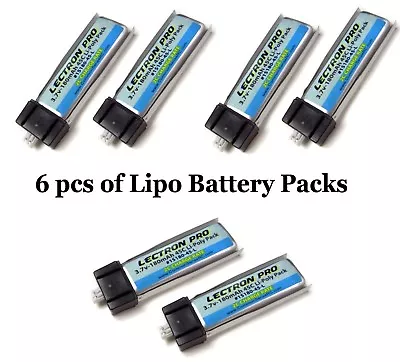 Brand New Lectron Pro 3.7 Volt 180mAh 45C Lipo Battery 6 Pack Blade Nano QX • $24.75