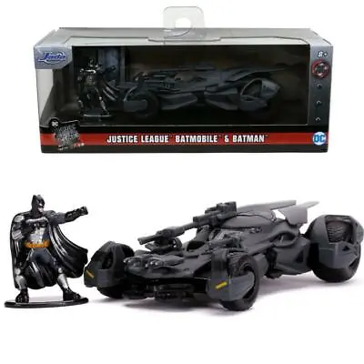 DC Justice League Batmobile & 1.65  Batman Figure Kids Model Diecast Toy 1:32 8+ • $39.99