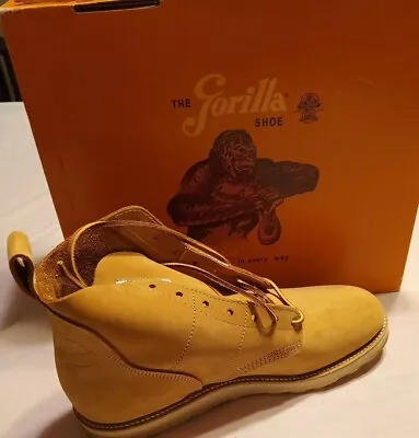 Mens Vintage Gorilla Lace Up Tan Leather Work Boots Sz 10.5 NIB Offers • $47.77