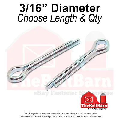 3/16  Steel Extended Prong Cotter Pin Zinc Clear (Choose Length & Quantity) • $246.33