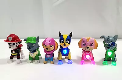 Lot Of 6 Paw Patrol Mighty Pups 3 Light Up Action Figures Includes New Batteries • $19.99