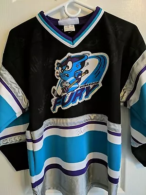 Defunct Muskegon Fury Team Signed Youth Hockey Jersey  • $100