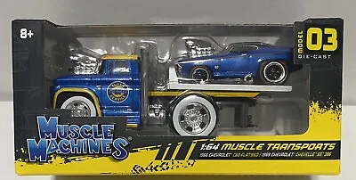 Muscle Machines Transports  1969 Chevy Chevelle SS 396 1966 C60 Flatbed Model 3 • $9