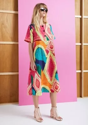 $140 • Buy Gorman X Liz Payne Colourful Knit Print “I’m Not Afraid” Dress Size 12