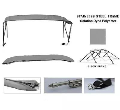 3-Bow Stainless Steel Bimini Top Compatible With Maxum 1800 SR I/O 1992-1995 • $572.51