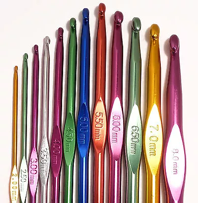 £1.30 • Buy Metal Crochet Hook Sizes 2mm To 8mm - Craft Knitting Yarn Needles