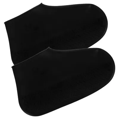  Latex Rain Cover Galoshes Overshoes Black Boot Washable Silicone Man • £9.75