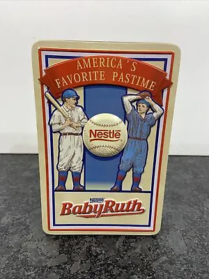 Nestle Baby Ruth Americas Favorite Pastime Vintage Baseball Tin Canister EUC • $15.95