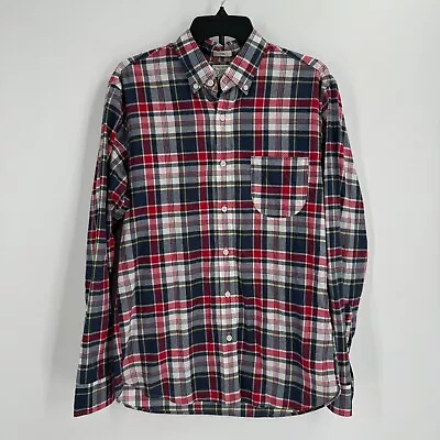 J Crew Mens Medium Blue Red Indian Madras Plaid Slim Fit Button Lightweight • $19.59