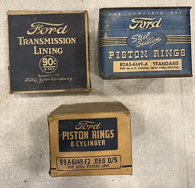 1930s Ford Model T Parts Piston Rings Transmission Lining NOS FULL RARE FOMOCO • $2000