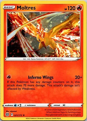 Moltres Cosmos Holo Pokemon Brilliant Stars Promo Card 21/172 Near Mint 021/172 • $1.89