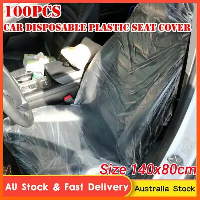 100PCS Disposable Plastic Auto Car Seat Covers Protectors Mechanic Valet Roll AU • $29.43