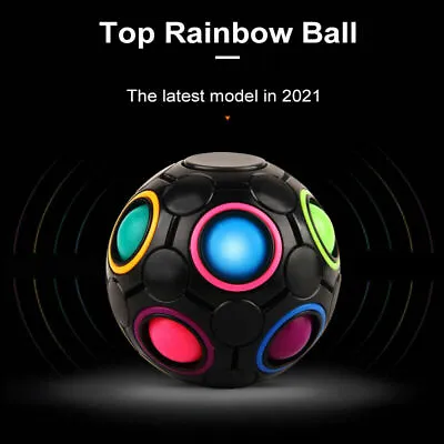 Magic Rainbow Fidget Ball Toy Speed Cube Brain Teaser Stress Relief For All New • £29.99