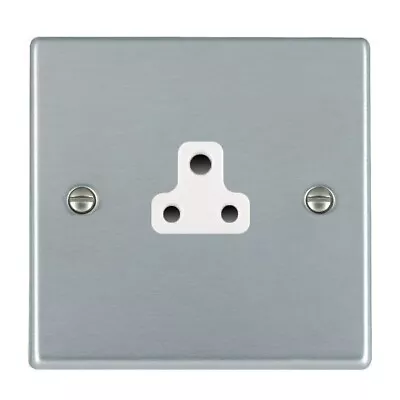Hamilton Hartland Satin Chrome 1 Gang 2A Unswitched Socket - White Insert 76US2W • £10.99