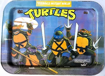 Vintage 1988 TMNT Teenage Mutant Ninja Turtles Metal TV Dinner Lap Tray Mirage • $25