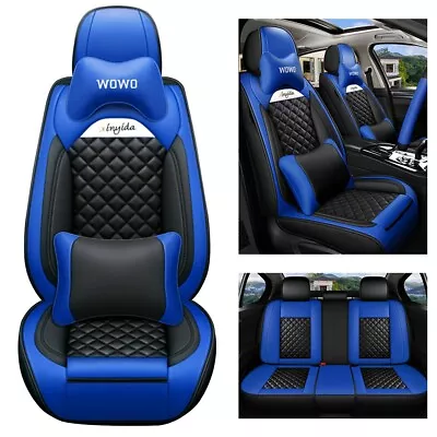 Car Seat Covers 5-Seats Set For Mercedes-Benz With Headrest Pillow MH88 Blue • $119