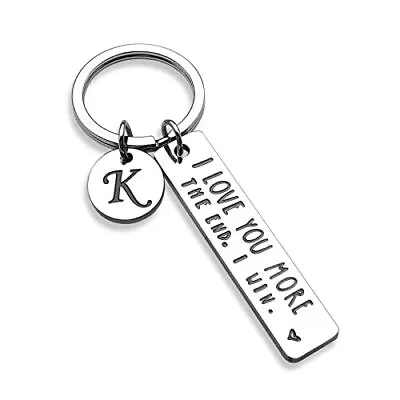 I Love You More The End I Win Keychain With 26 Letters For Boyfriend Girlfriend  • $15.06