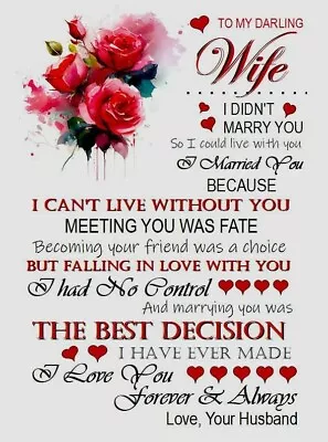 To My Darling Wife On Our Anniversary A5 Card I Love You Forever & Always • £3.99