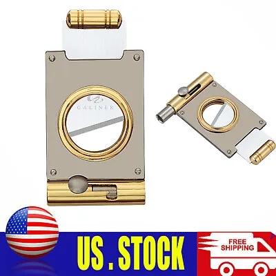 $19.99 • Buy Galiner Vintage Gold Cigar Cutter With Punch Stainless Steel Scissors Gift Box