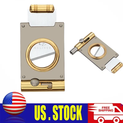 $19.99 • Buy Galiner Vintage Gold Cigar Cutter With Punch Stainless Steel Scissors Gift Box