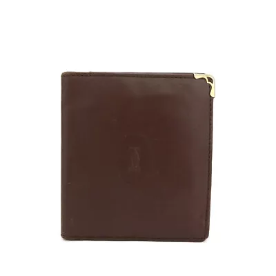 Must De Cartier Leather Bifold Wallet/9Y0619 • $1