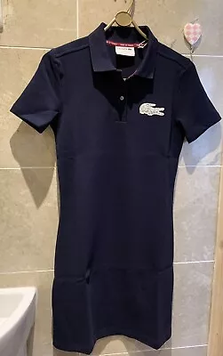 Lacoste Women's Girl Teen Polo Dress EF1196 Navy Blue Organic Cotton FR 34 UK XS • £77.95