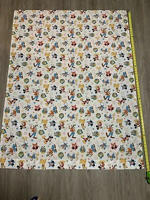 Disney Baby Mickey Mouse Stars Flat Crib Sheet Donald Pluto Goofy*crafting* • $19.95