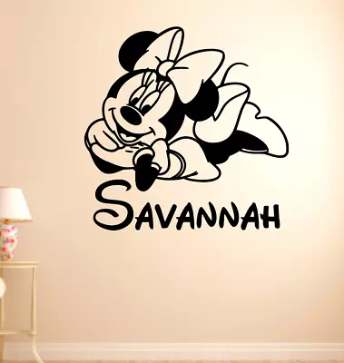 Minnie Mouse Inspired 22  Personalized Name Custom Wall Vinyl Decal Sticker Art • $23.75