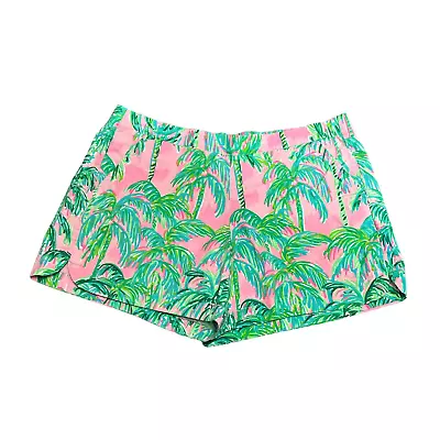 Lilly Pulitzer Shorts M Ocean View Pink Blossom Suite Views Palm Trees Medium • $39